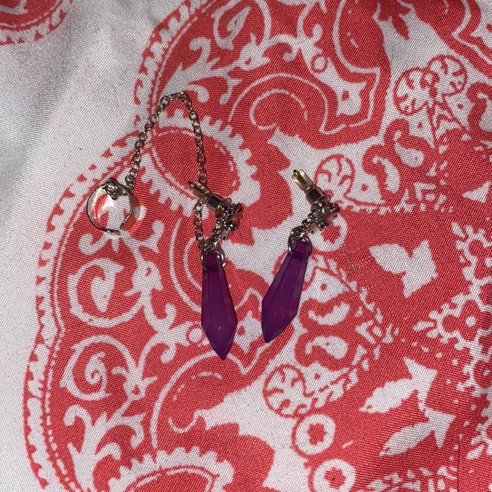 purple crystal earrings
